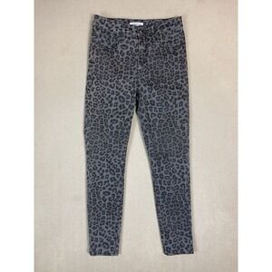 Good American Jeans Womens 4 Good Legs Grey Leopard Print Skinny High Rise EUC